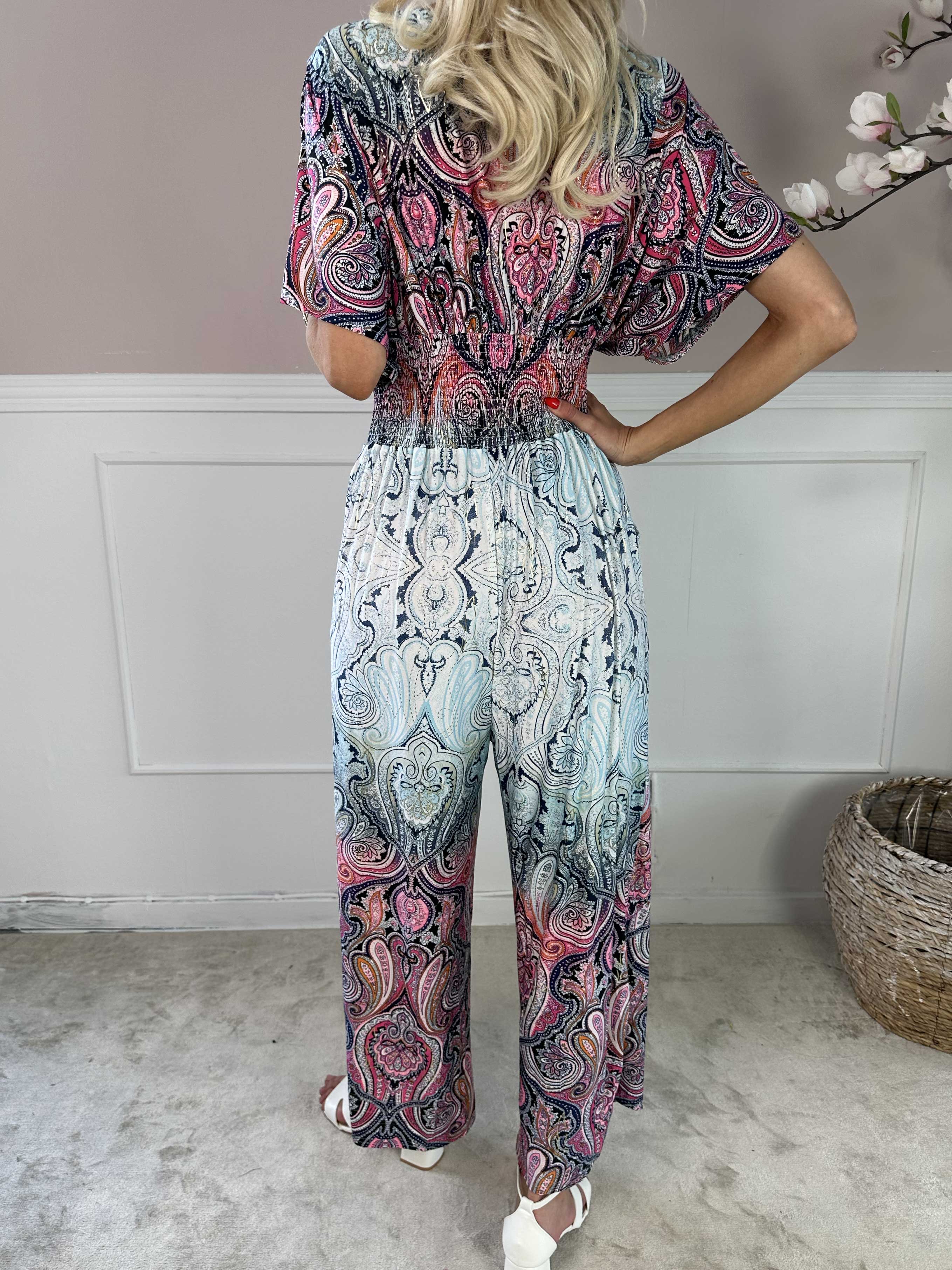 Pams Paisley Jumpsuit - Elastisk buksedragt med mønster